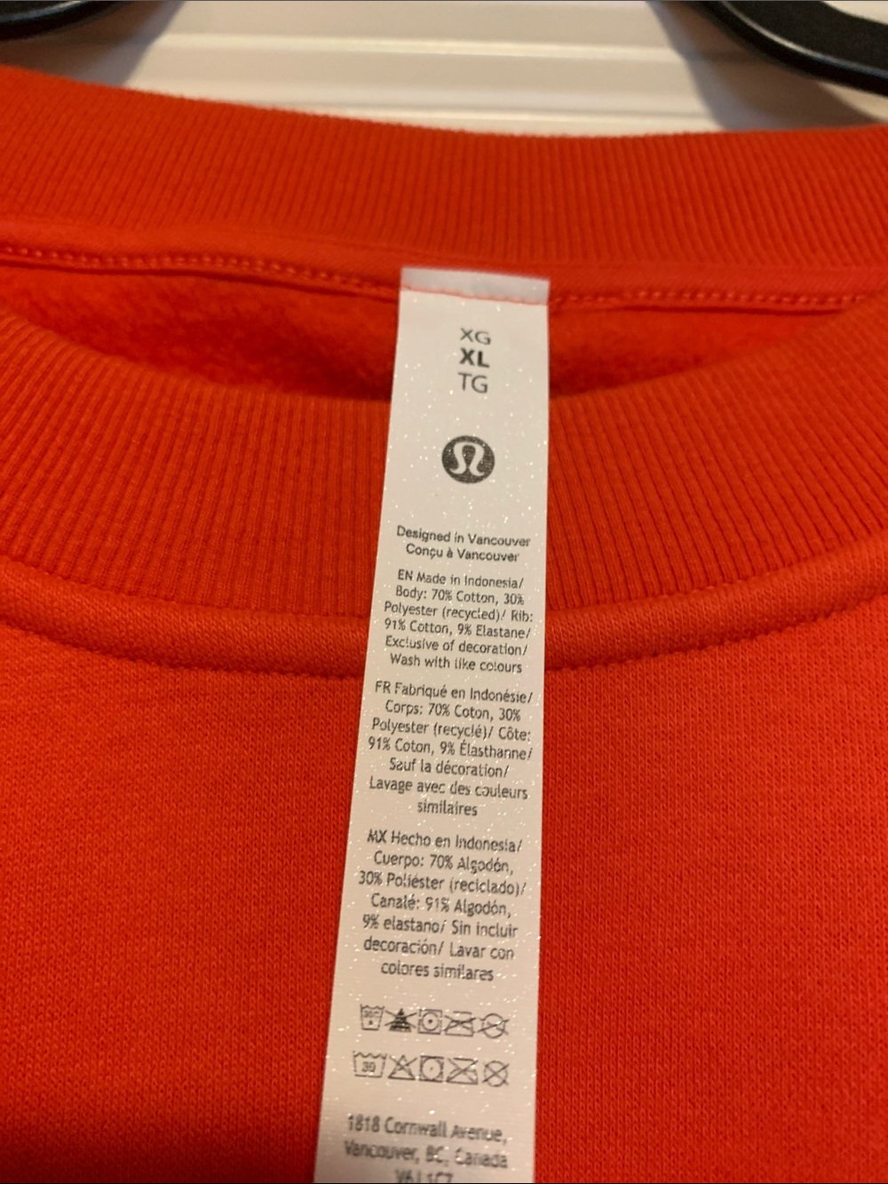lululemon athletica Cherry Ember W Steady State Superloft Crew, Sz XL, NWT - Picture 2 of 5